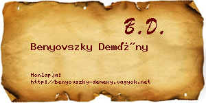 Benyovszky Demény névjegykártya